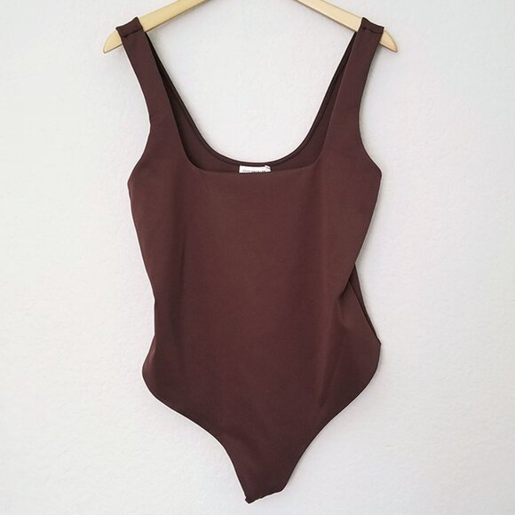 Good American Scuba Modern Square Neck Tank Bodysuit Brown Bark Size 2XL 5 $79 - Picture 5 of 15